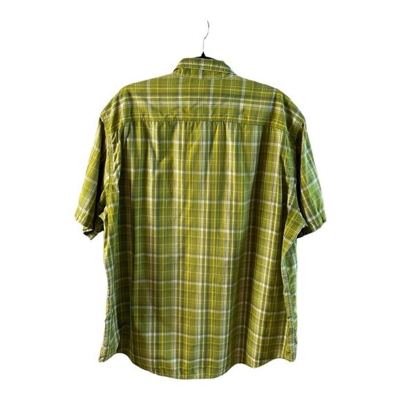 G.H Bass & Co. Men’s 2XL Polyester Cotton Short Sleeve Button Shirt Green Plaid - Picture 6 of 10